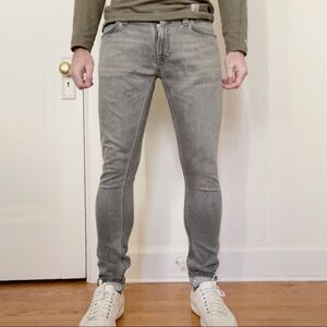 Nudie Jeans Men’s Skinny Lin Jean Gray Beam 29x30